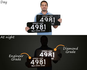 reflective address signs