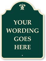 Custom Palladio Designer Sign with Motif, Green Reverse