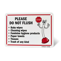 Please Do Not Flush Baby Wipes Sign